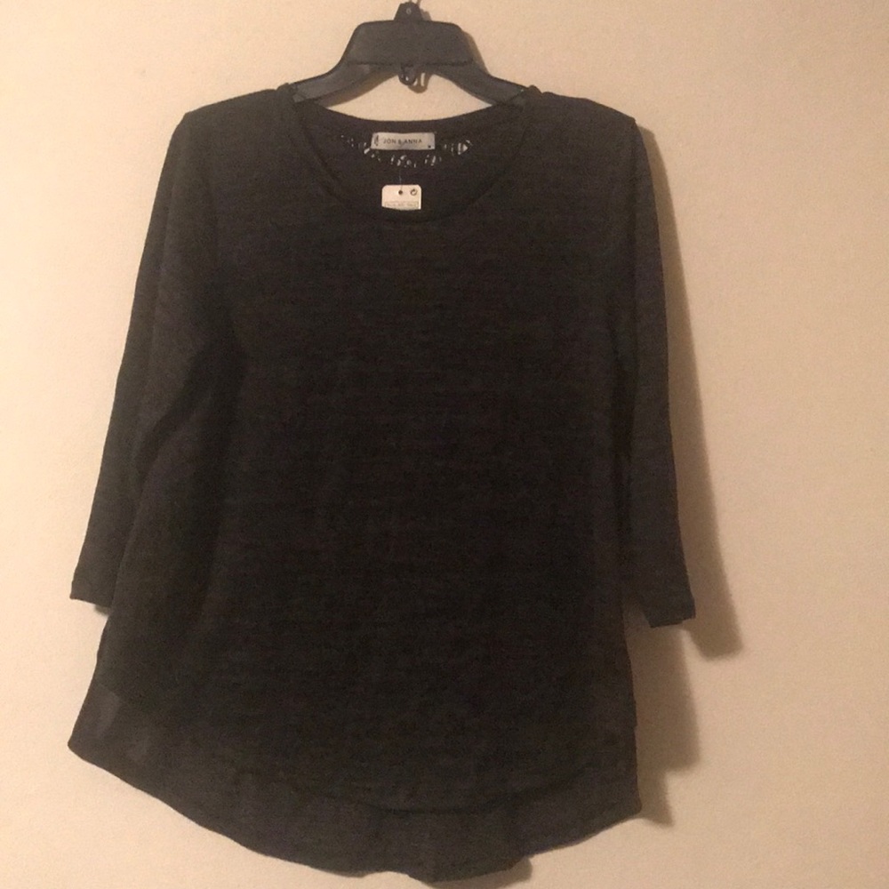New Size M Gray & Black Jon & Anna Sweater